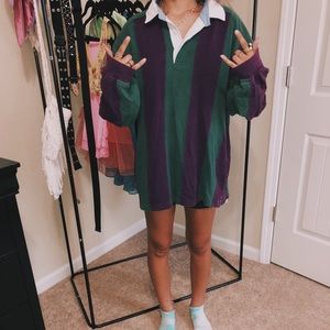 vintage striped collar shirt